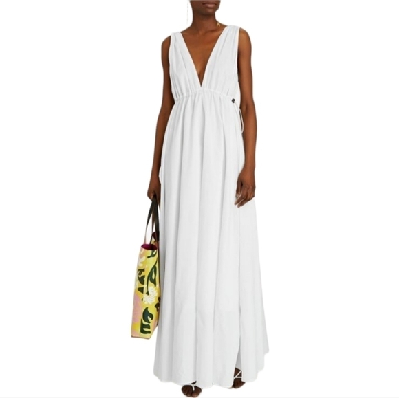 STAUD Waterfall Maxi Dress, White, Size Small, NWT - Picture 1 of 16
